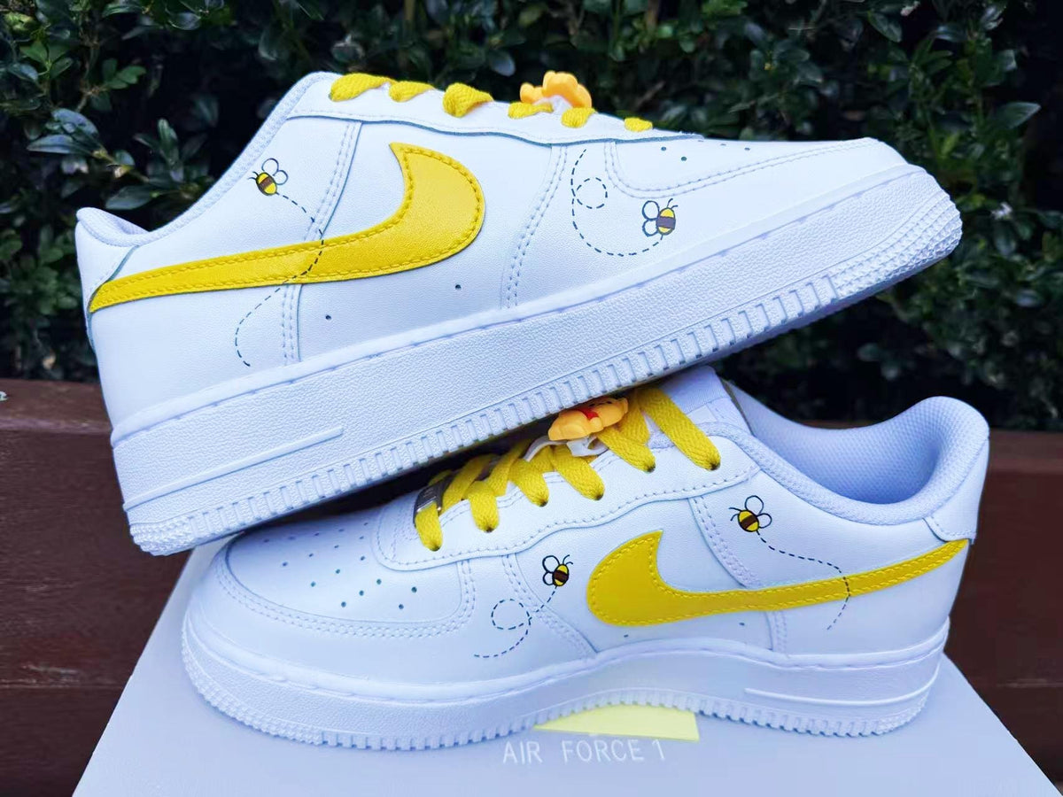 Hand Painted Winnie the Pooh AF1 Sneakers: Custom Anime Street Style