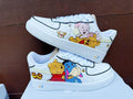 Hand Painted Air Force 1 Sneakers: Winnie the Pooh Cartoon Shoes AF1 white personalized gift design wedding fashion trainers anime shoes