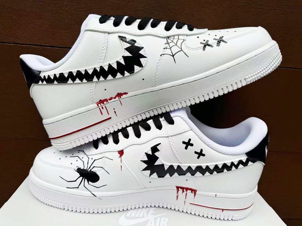 Custom Hand-Painted AF1 Air Force 1 Halloween Skull gift Design shoes personalized white sneakers