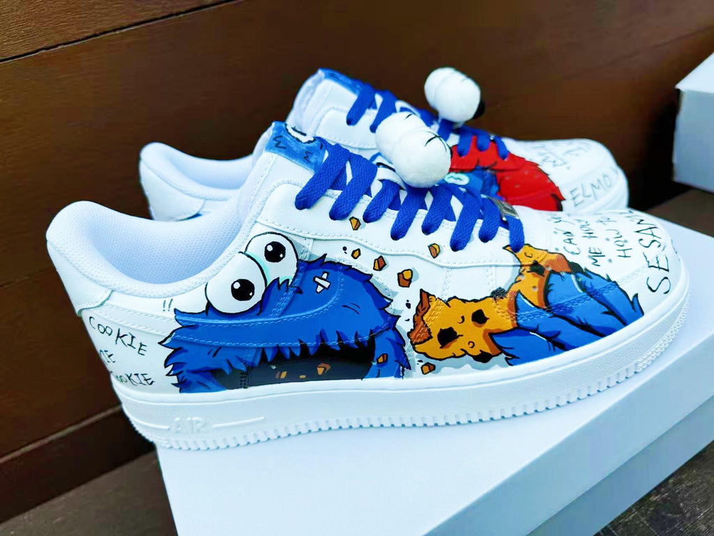 Hand-Painted Air Force 1 Sneakers: Custom Cartoon X mas AF1 cookie white personalized gift design wedding fashion trainers