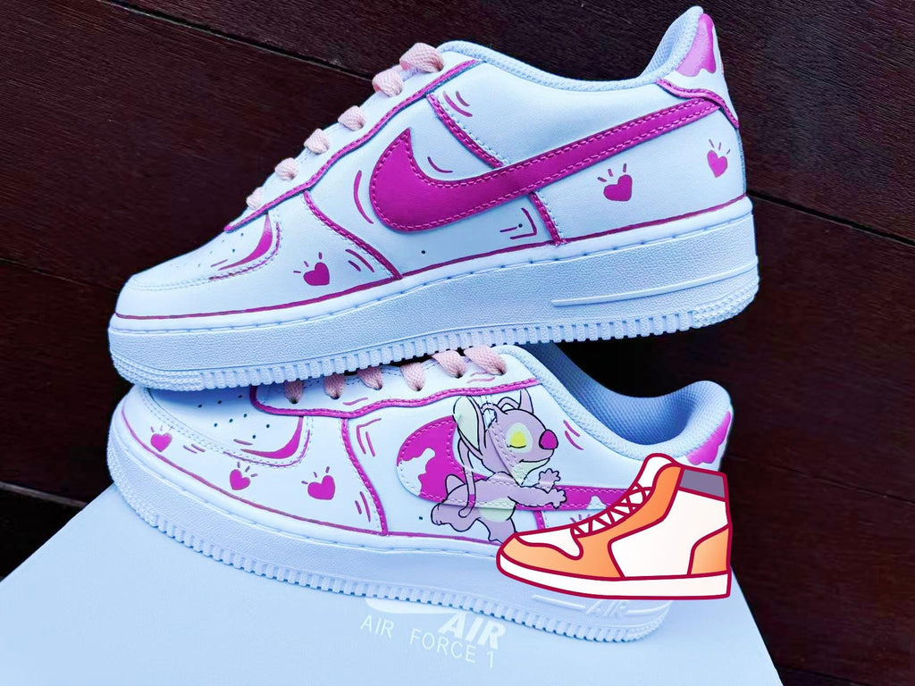 Hand-Painted Stitch Air Force 1 Sneakers: Custom Anime Shoes white personalized gift design wedding fashion street trainers anime shoes