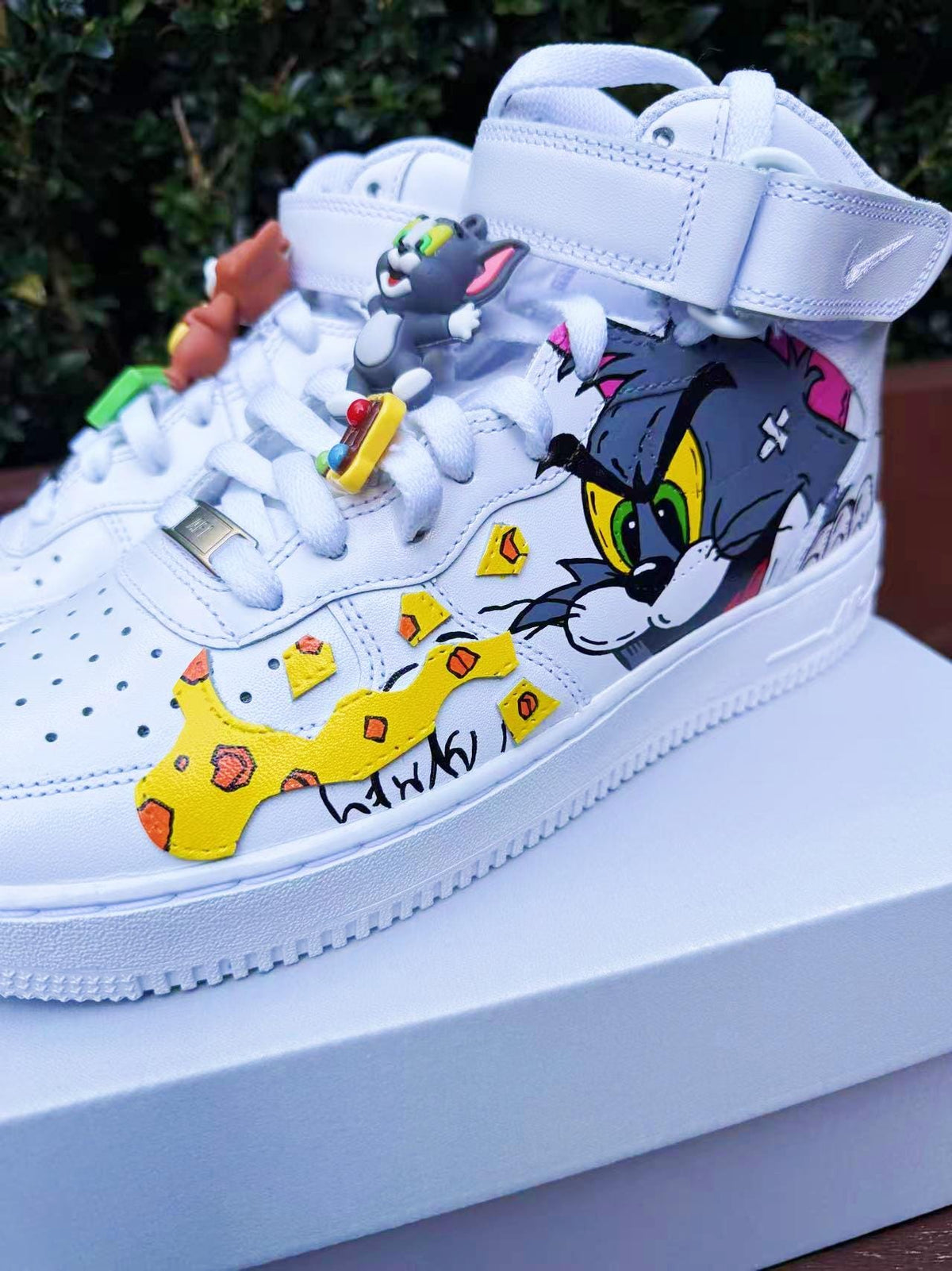 Hand Painted Tom & Jerry Air Force 1 Sneakers: Custom Cartoon Shoes