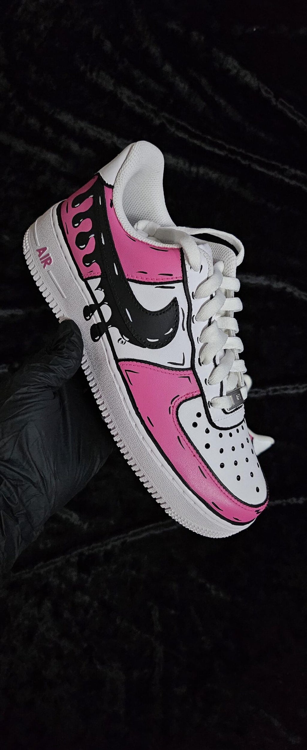 Custom Pink Cartoon Drip Air Force 1, Custom Drip Air Force 1, Custom Pink Air Force 1, Custom Cartoon Air Force 1, All Sizes Available