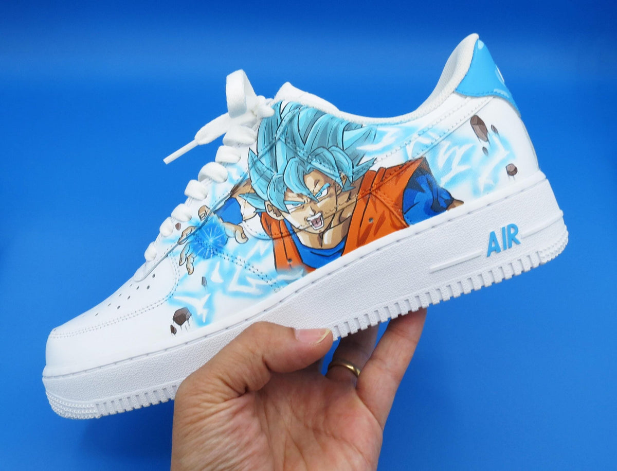 Nike Air Force 1 GOKU BLUE DRAGONBALL custom