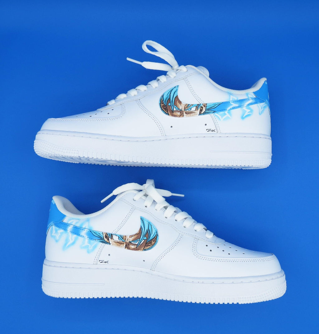 Nike Air Force 1 GOKU BLUE DRAGONBALL custom