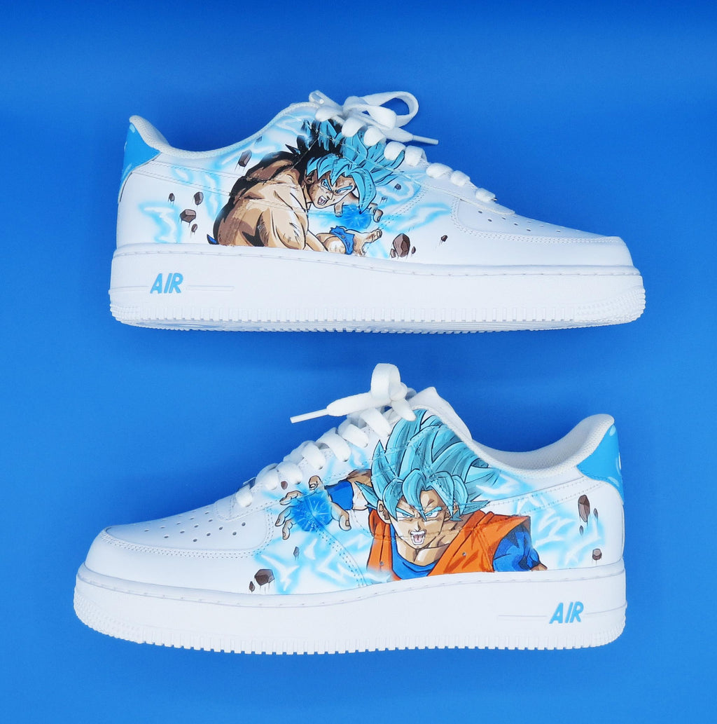 Nike Air Force 1 GOKU BLUE DRAGONBALL custom