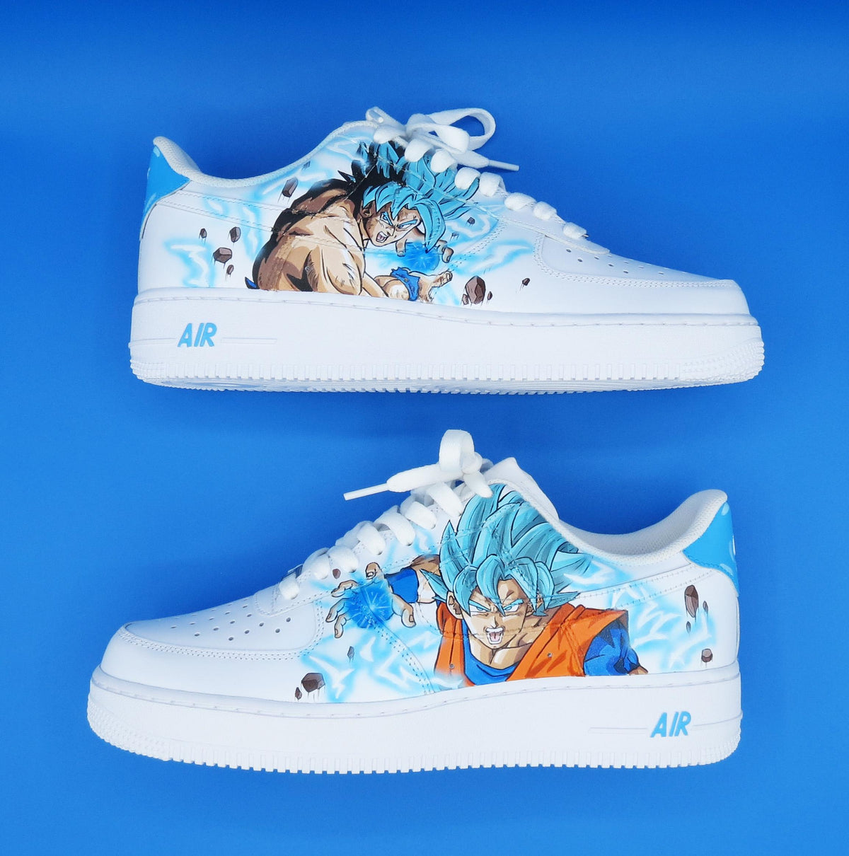 Nike Air Force 1 GOKU BLUE DRAGONBALL custom