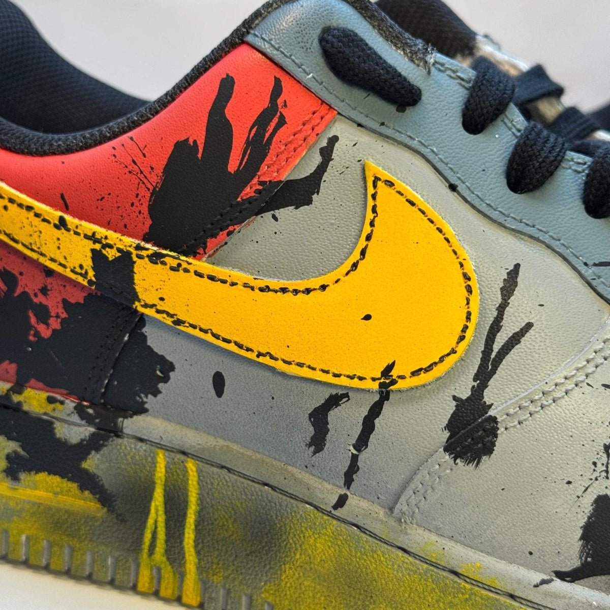 Nike Air Force 1 Custom Sneakers | Grime | Yellow