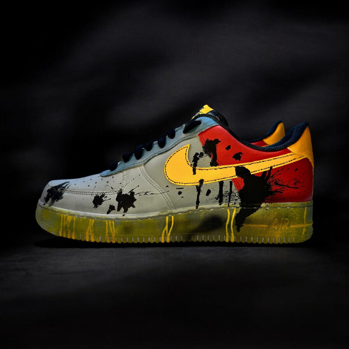 Nike Air Force 1 Custom Sneakers | Grime | Yellow
