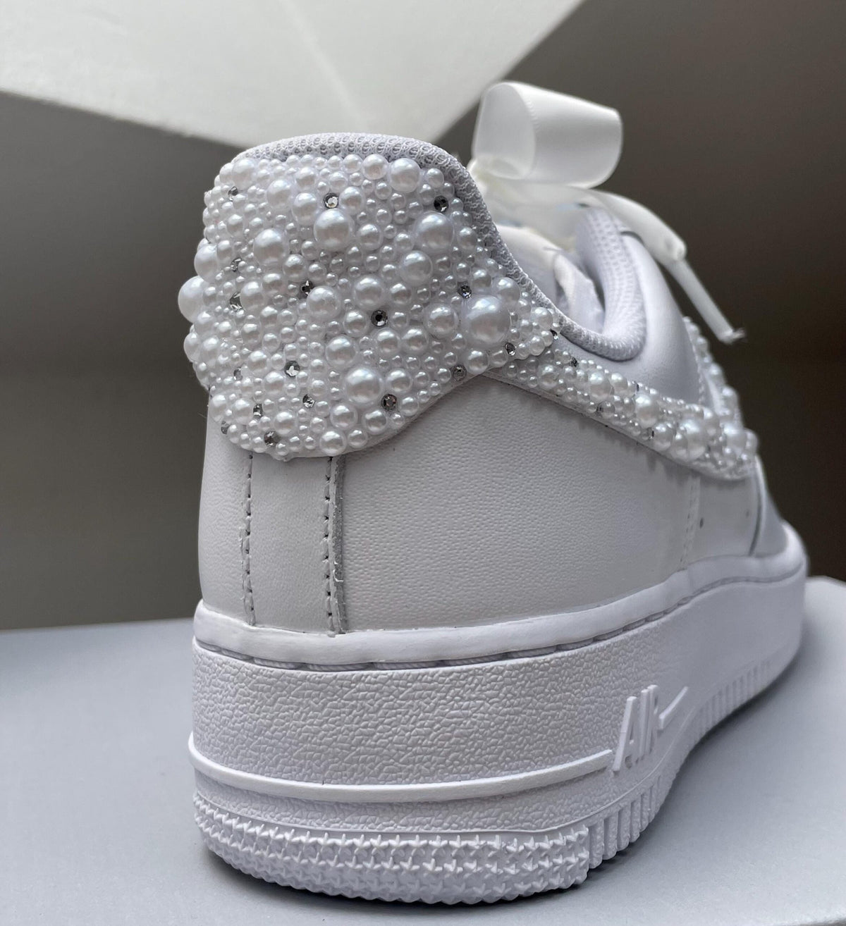 Personalized Bridal Sneakers: Hand-made Pearl Crystal Air Force 1