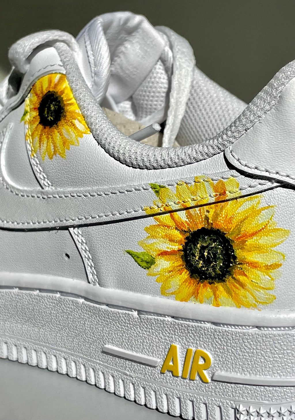 Custom Sunflowers Nike Air Force 1 Sneakers | Hand-Painted