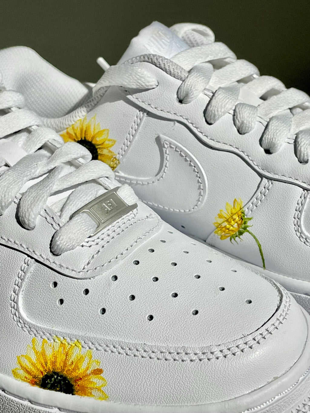 Custom Sunflowers Nike Air Force 1 Sneakers | Hand-Painted