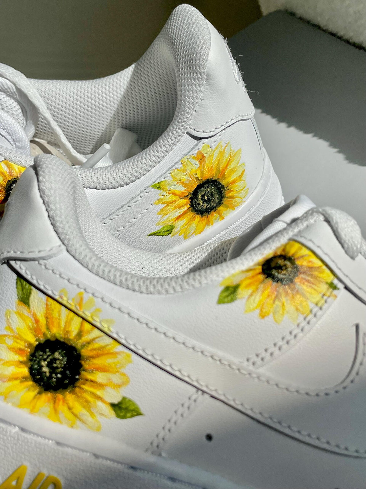 Custom Sunflowers Nike Air Force 1 Sneakers | Hand-Painted