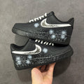 Custom AF1 sneakers, custom Air Force 1 shoes, handmade, cartoon, Starry dots, hand-painted ink, hemp rope shoelaces