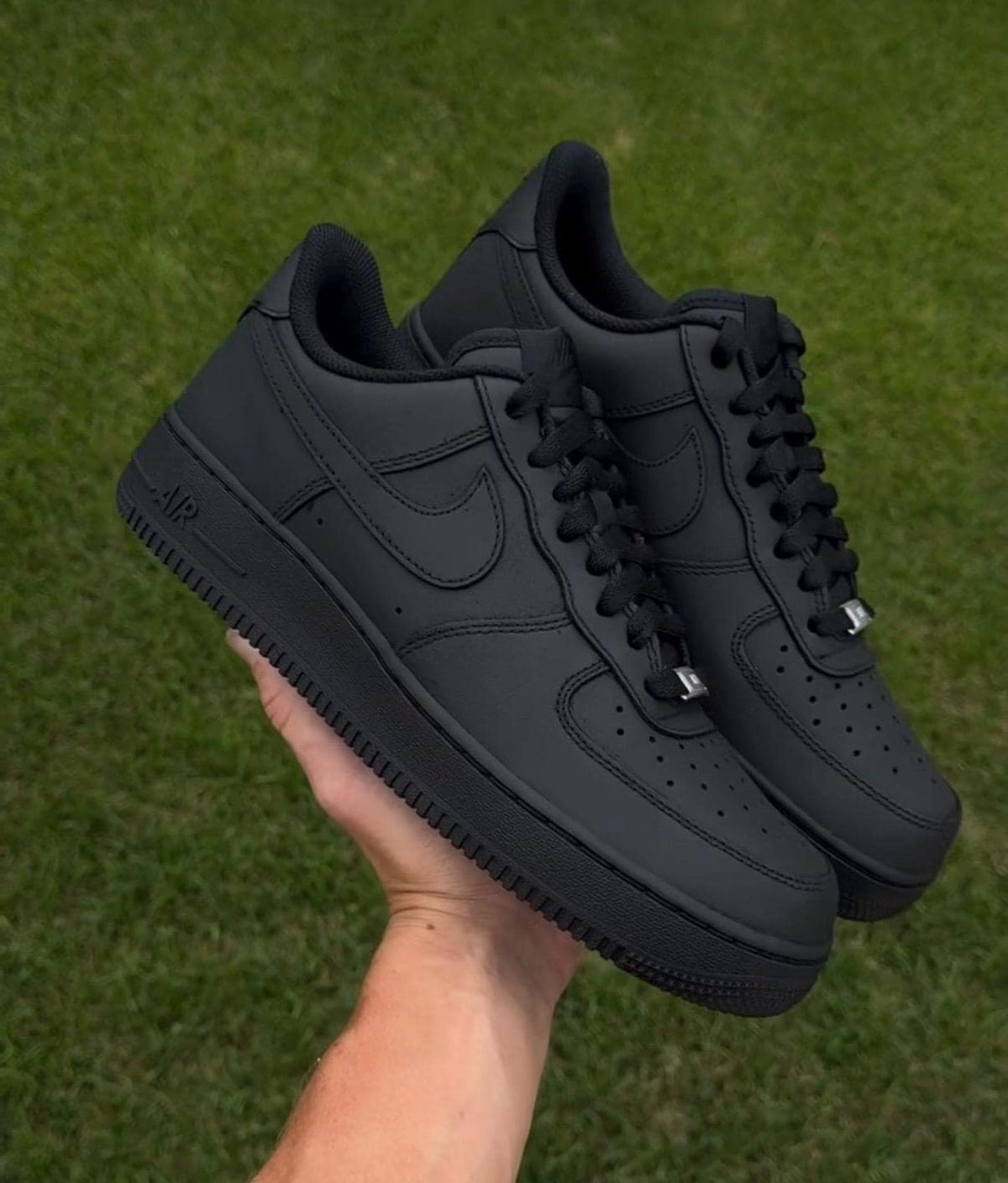 Custom Matte Black Air Force 1 Custom Shoes