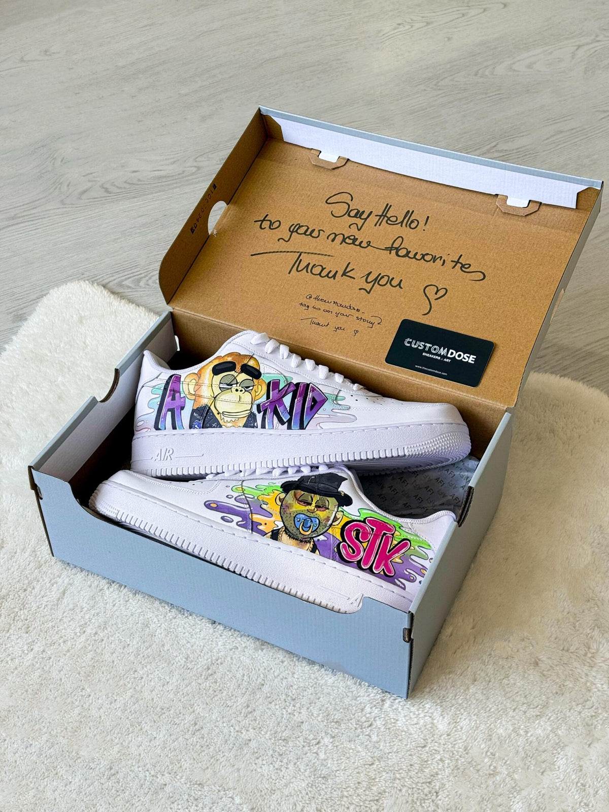 Custom AKID NFT Sneakers – Hand-Painted Air Force 1s