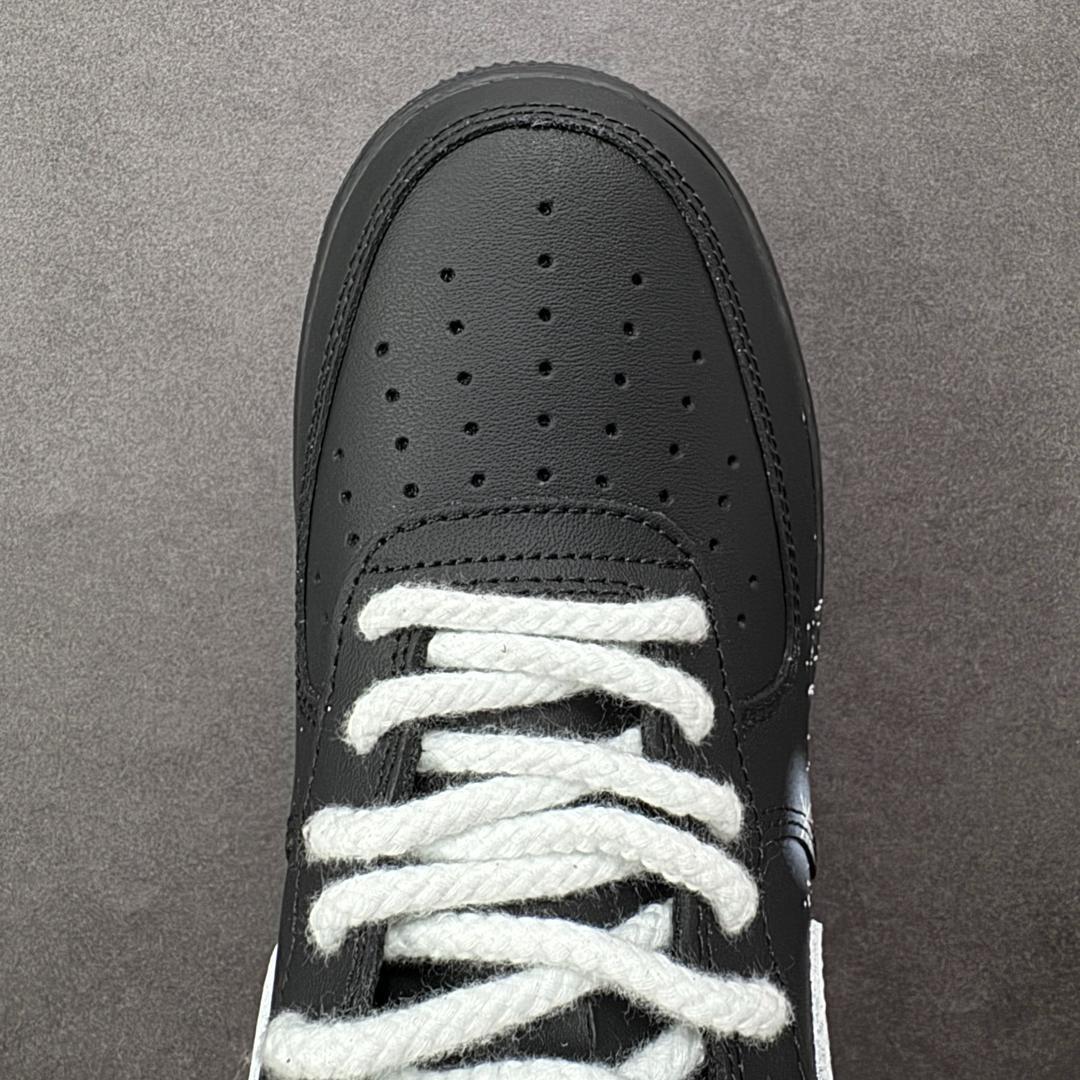 Custom Air Force 1 Black Galassia sneakers, handmade
