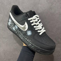 Custom Air Force 1 Black Galassia sneakers, handmade