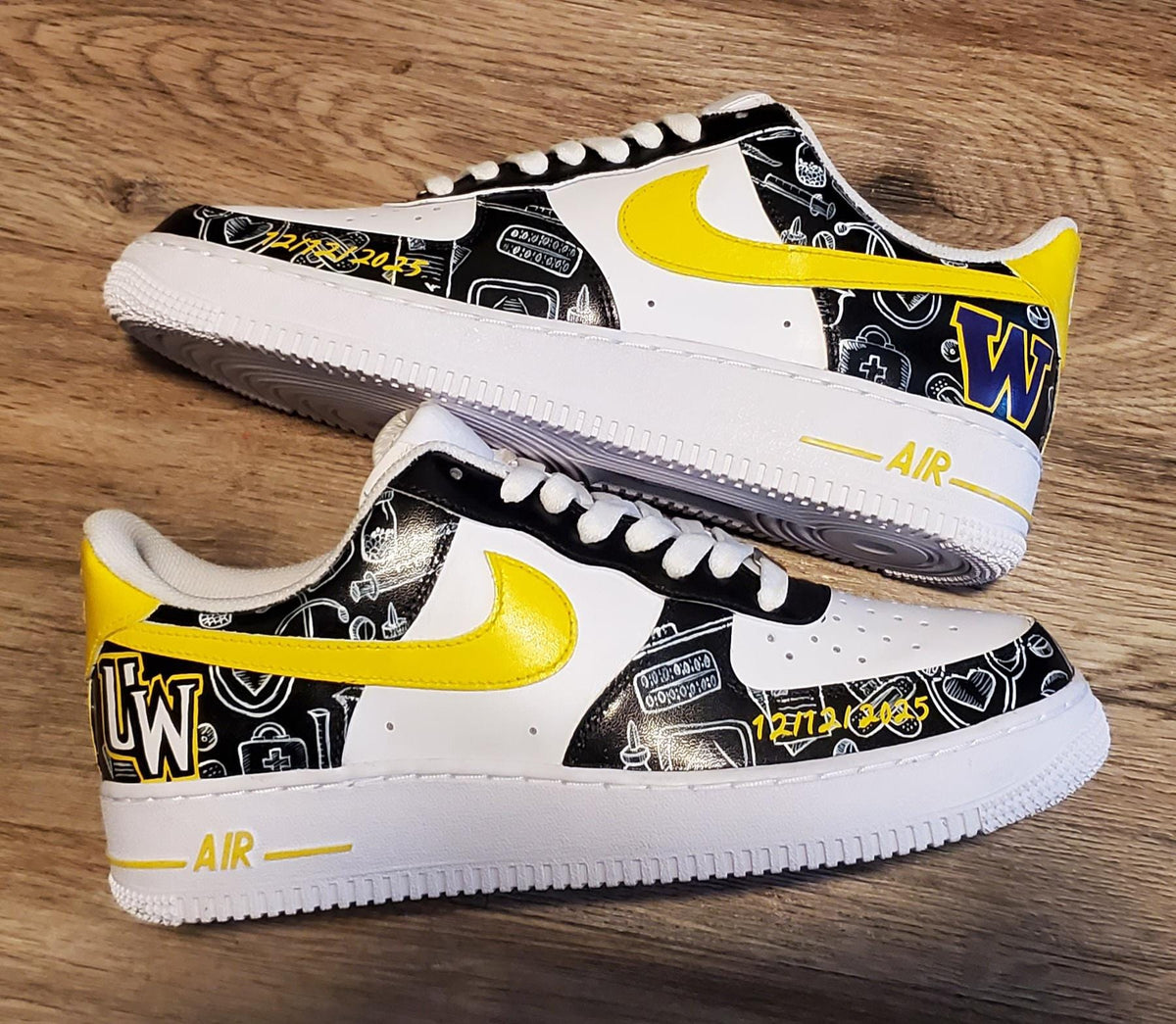 Hand-Painted Spider-Man Graffiti Black Custom Air Force 1 Sneakers