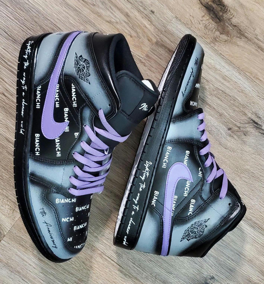 Hand-Painted Spider-Man Graffiti Black Custom Air Force 1 Sneakers