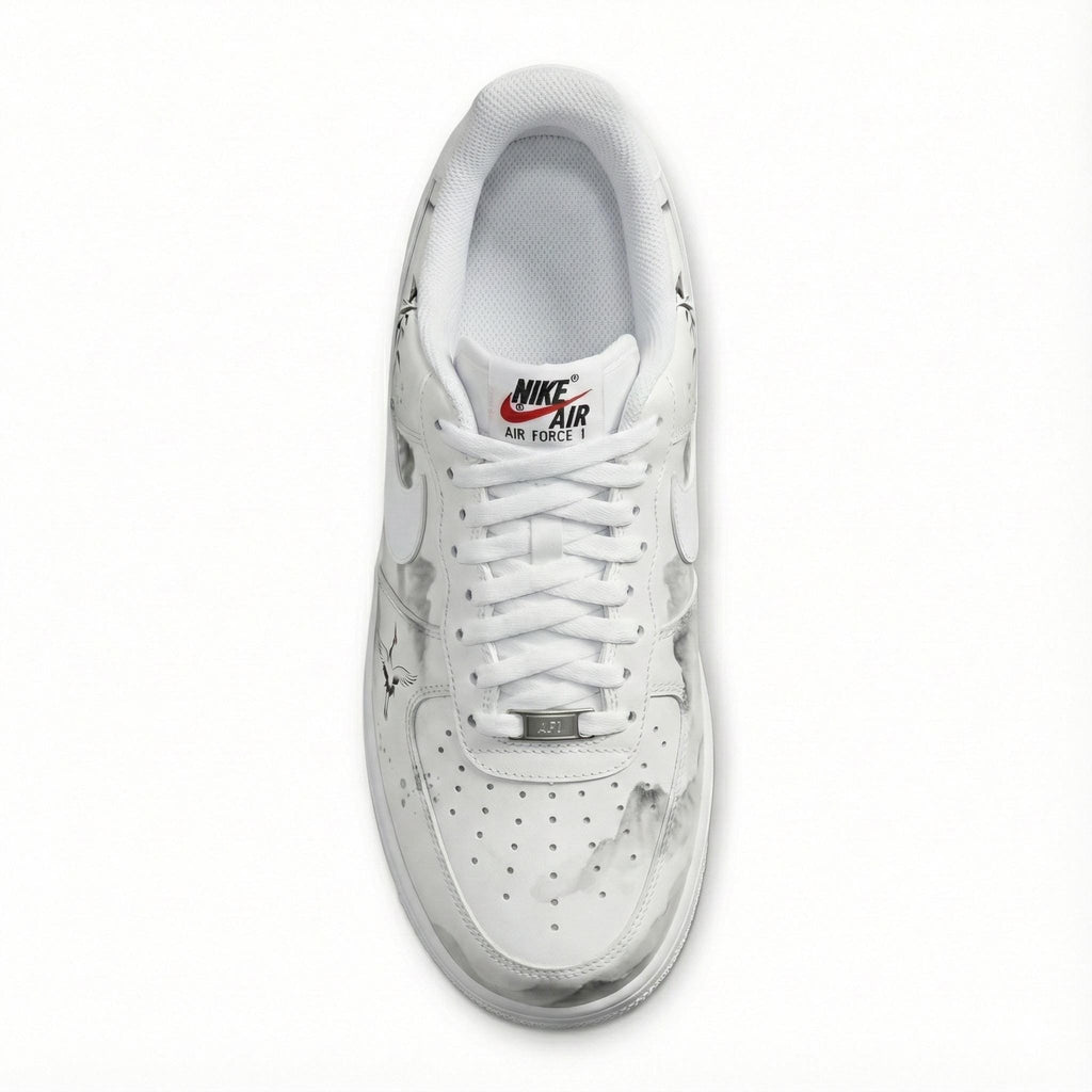 Custom Hand-Painted Nike Air Force 1 Shoes | Chinese Ink Wash | Oriental Zen Sneakers AF1