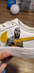 Hand-Painted LeBron James Lakers Custom Air Force 1 Sneakers