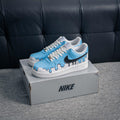 Custom AF1 Sneakers, Blue Drip, Street Graffiti Art