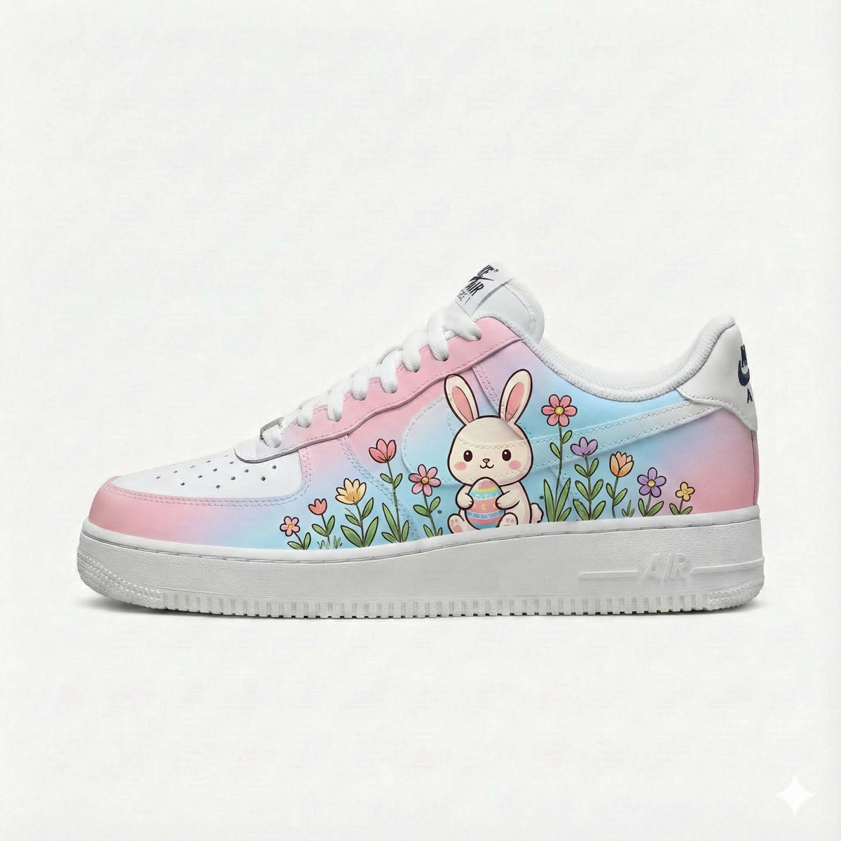 Custom Nike Air Force 1 Shoes | Easter Bunny Pastel | Cute Rabbit Egg Sneakers AF1