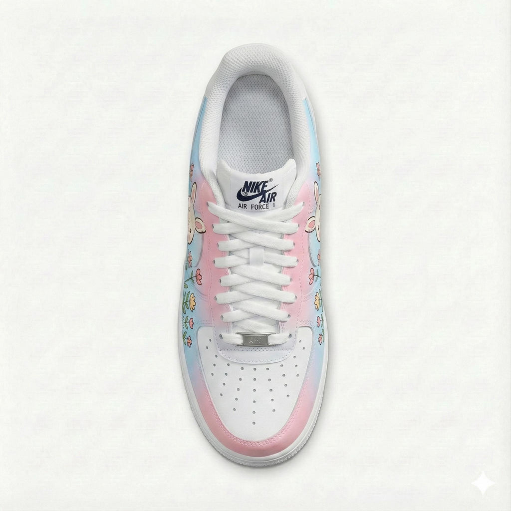Custom Nike Air Force 1 Shoes | Easter Bunny Pastel | Cute Rabbit Egg Sneakers AF1