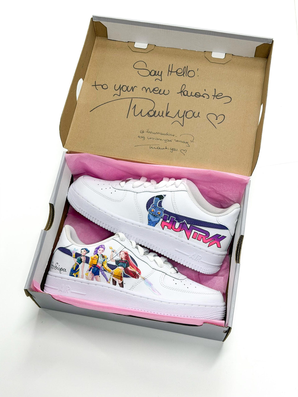 Custom Huntrix Air Force 1 – Hand Painted Sneakers – K-pop custom shoes