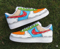 Custom Air Force 1 Shoes: Hand-Painted Colorful Cartoon Effect