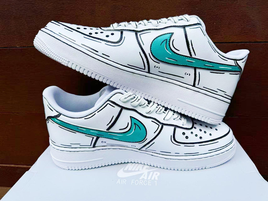Custom Hand-Painted Air Force 1 Sneakers: AF1 white personalized gift design wedding fashion trainers anime shoes