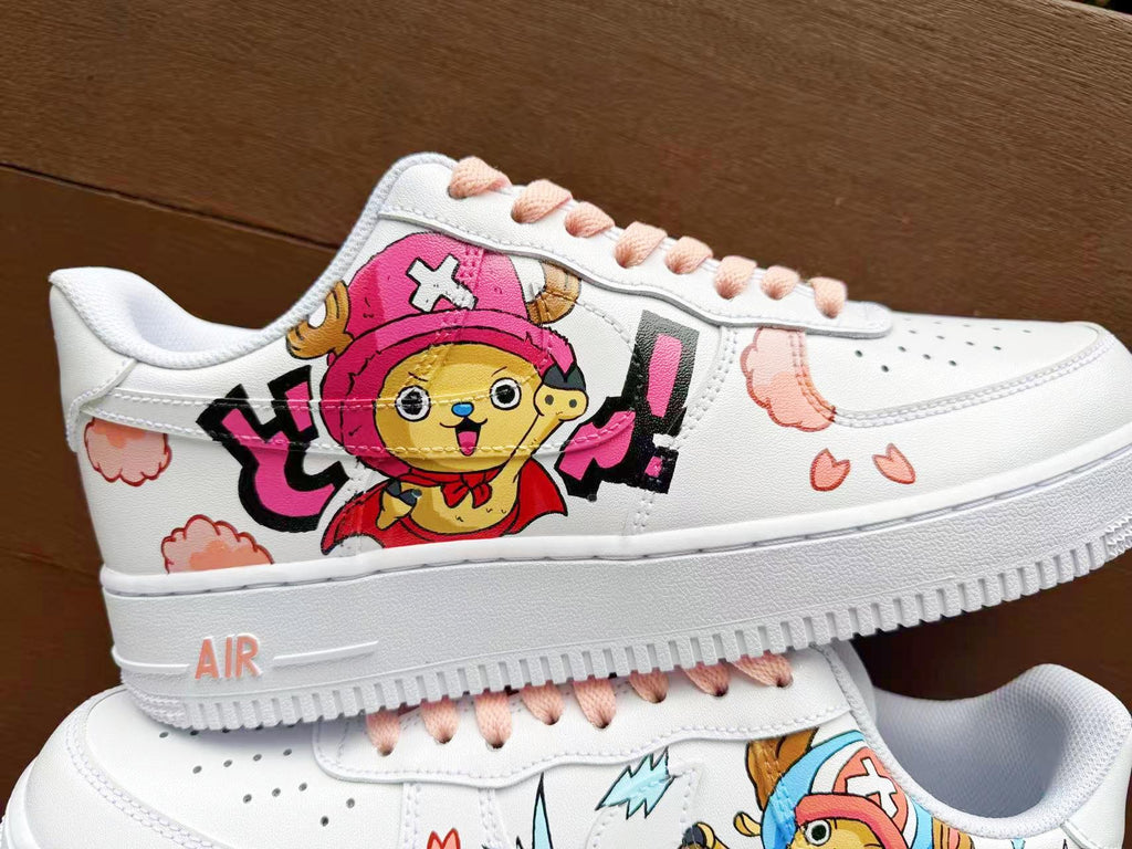 Hand Painted Air Force 1 Sneakers: Custom Anime Shoes white personalized gift design wedding fashion trainers