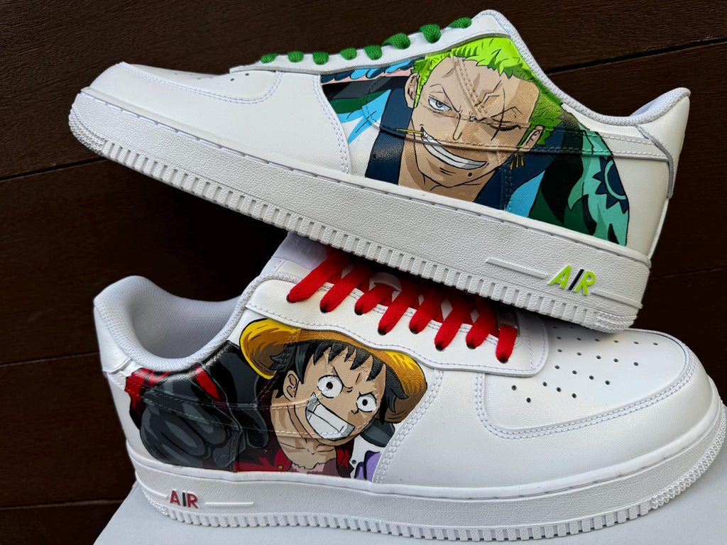 Hand-Painted Air Force 1 Sneakers: Custom Cartoon AF1 white personalized gift design wedding fashion trainers