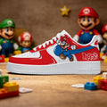 Custom Mario Inspired Sneakers, Hand-Painted Gamer Shoes, Personalized Footwear Birthday Gift for Him/Her