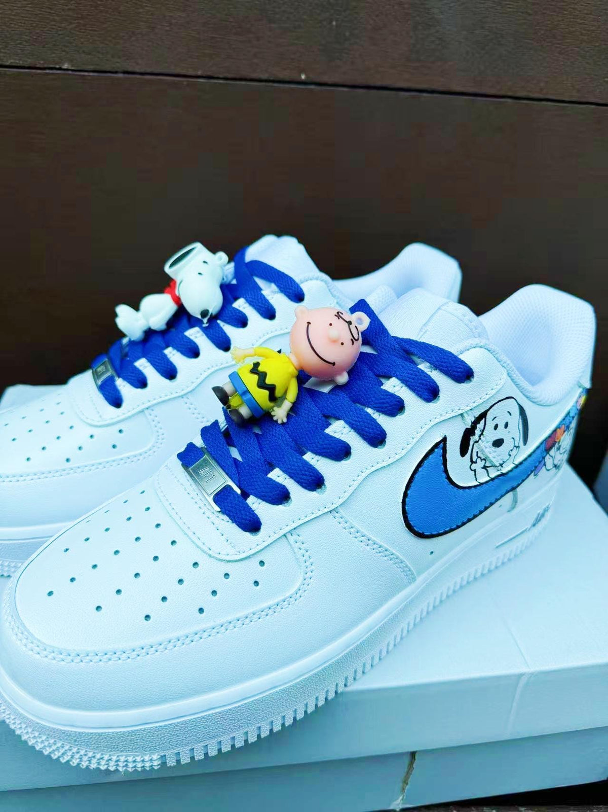Custom Hand-Painted Air Force 1 Sneakers: Cartoon dog Yellow Bird AF1 white personalized gift design wedding fashion trainers shoes