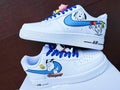 Custom Hand-Painted Air Force 1 Sneakers: Cartoon dog Yellow Bird AF1 white personalized gift design wedding fashion trainers shoes