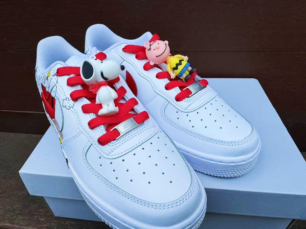 Custom Hand-Painted Air Force 1 Sneakers: Cartoon dog Yellow Bird AF1 white personalized gift design wedding fashion trainers shoes