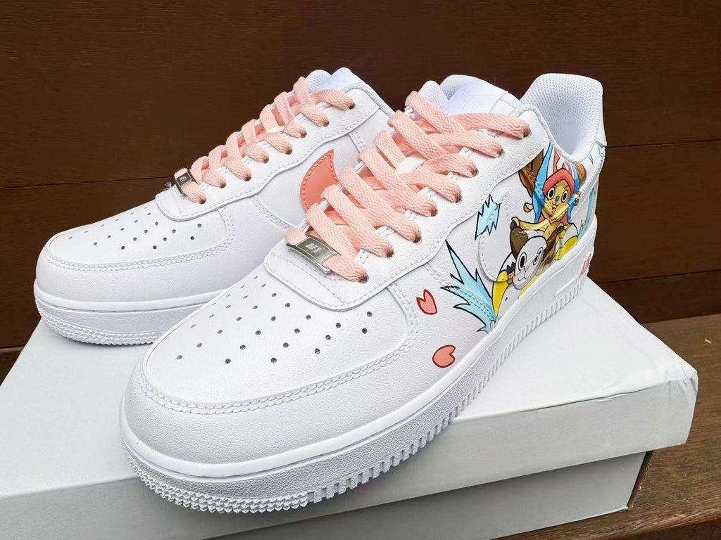 Hand Painted Air Force 1 Sneakers: Custom Anime Shoes white personalized gift design wedding fashion trainers