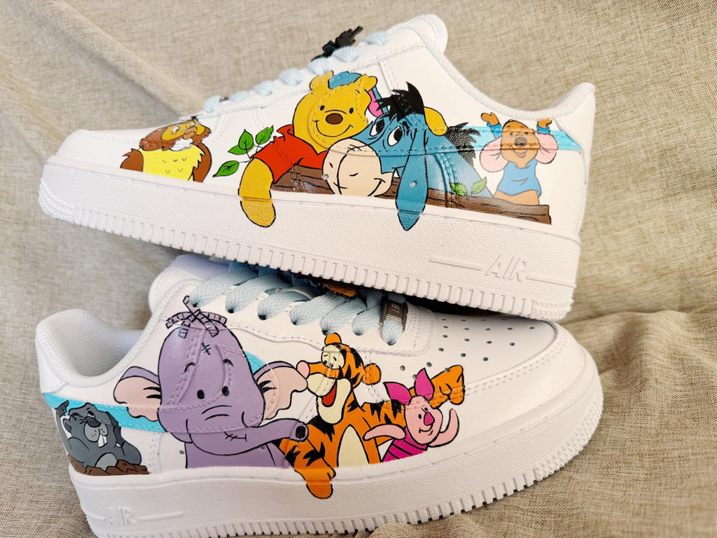 Hand-Painted Air Force 1 Sneakers: Custom Cartoon AF1 white personalized gift design wedding fashion trainers