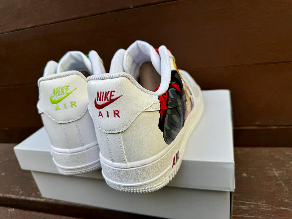 Hand-Painted Air Force 1 Sneakers: Custom Cartoon AF1 white personalized gift design wedding fashion trainers