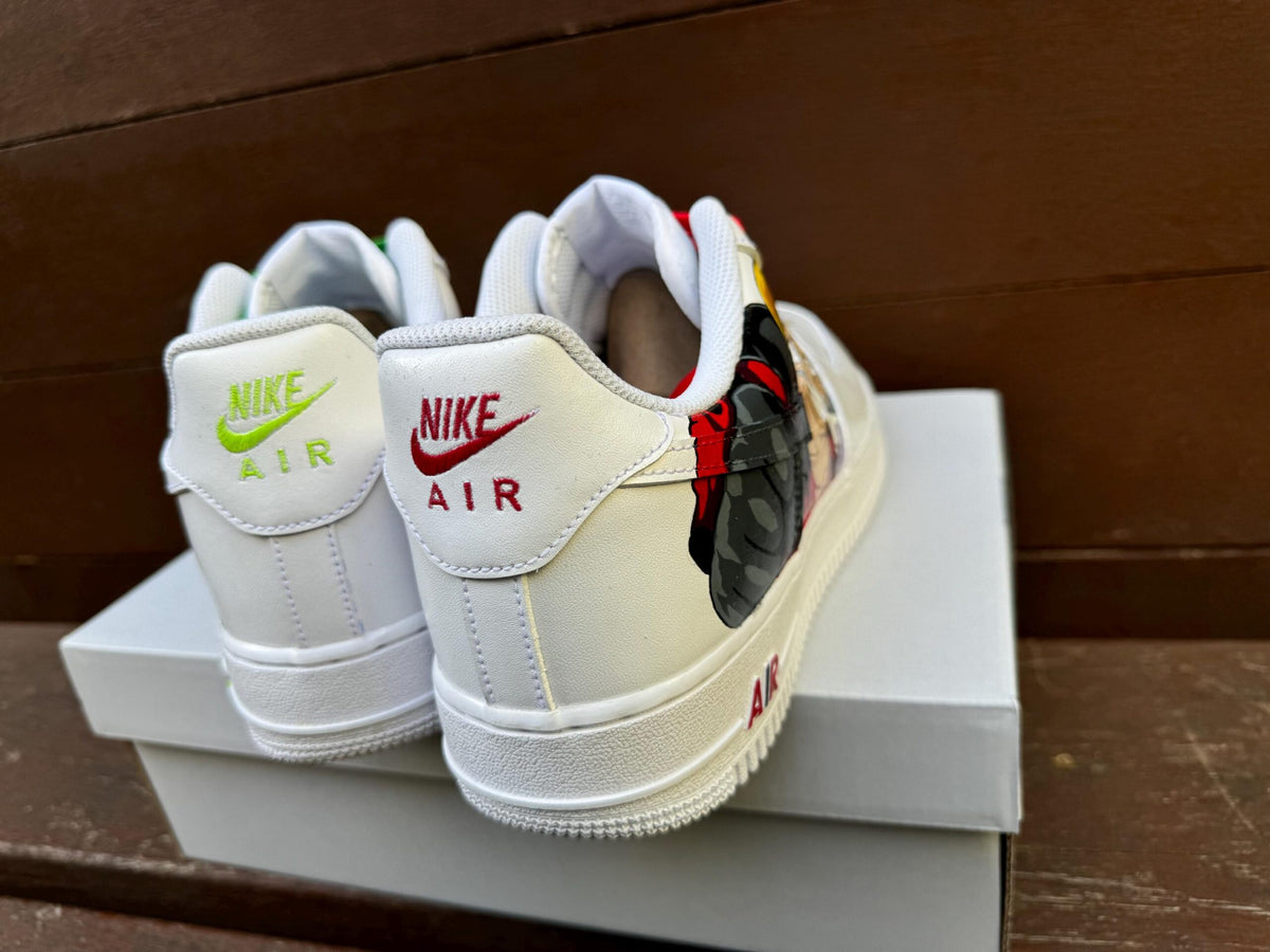 Hand-Painted Air Force 1 Sneakers: Custom Cartoon AF1 white personalized gift design wedding fashion trainers