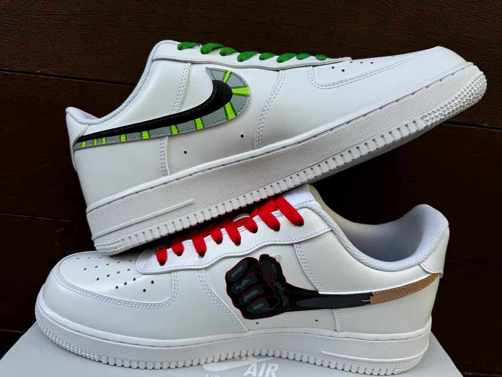 Hand-Painted Air Force 1 Sneakers: Custom Cartoon AF1 white personalized gift design wedding fashion trainers