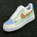 Ice Cream AF1s,Hand Painted Drip Shoes,Mint Sundae Custom Sneakers, Sweet Summer Gift,Minty Sprinkles Sneakers