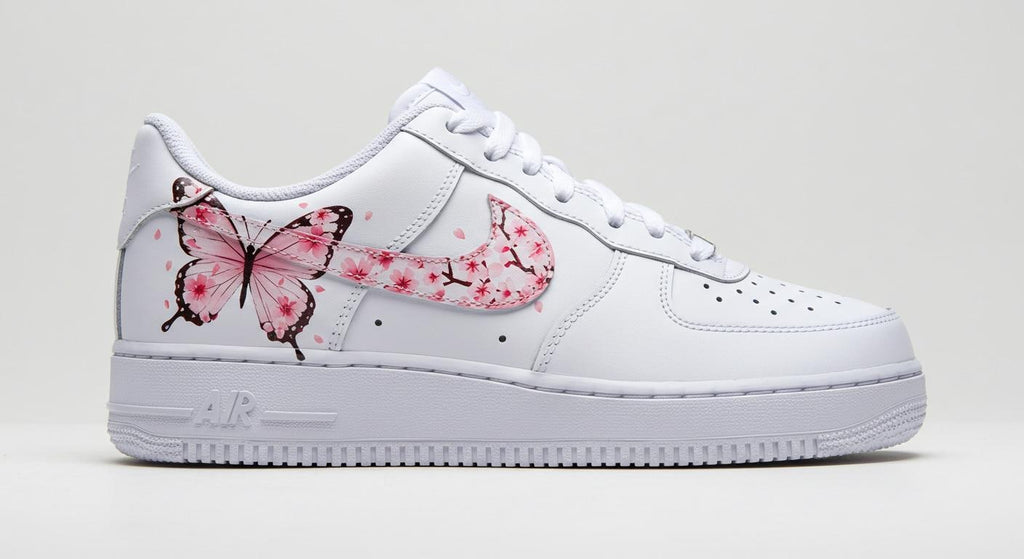 Custom Air Force 1 Pink Cherry Blossom Sneakers | Hand Painted Shoes | Birthday Gift l Wedding Gift for Bride l Summer Wedding Gift for Her