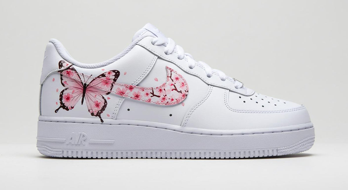 Custom Air Force 1 Pink Cherry Blossom Sneakers | Hand Painted Shoes | Birthday Gift l Wedding Gift for Bride l Summer Wedding Gift for Her