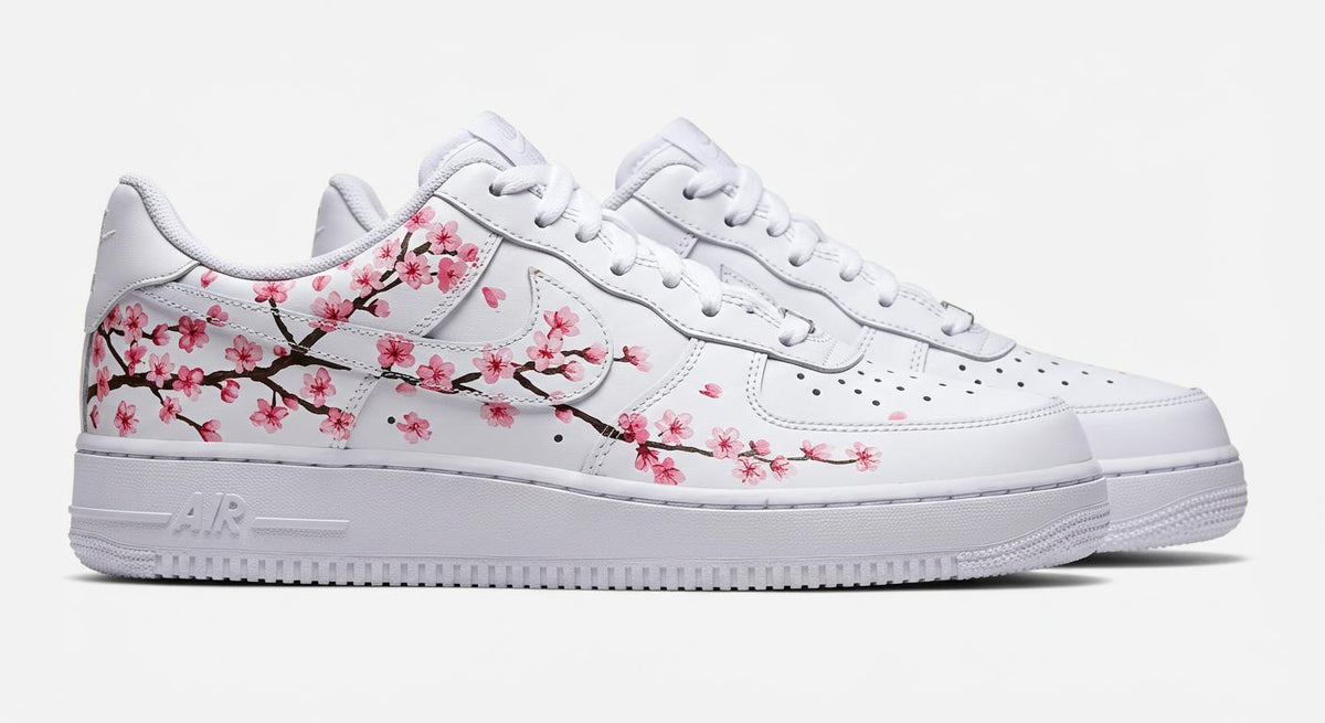 Custom Air Force 1 Pink Cherry Blossom Sneakers | Hand Painted Shoes | Birthday Gift l Wedding Gift for Bride l Summer Wedding Gift for Her