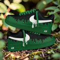 Custom Air Force 1 Drip Sneakers Green Black AF1 Shoes, Hand Painted Streetwear Sneakers, Sneakerhead Gift