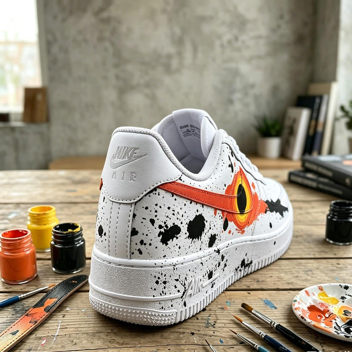 Custom Air Force 1, Hand Painted Black Hole Shoes, Space Sneakers,Galaxy AF1,Cosmic Air Force One,Gift for him or her