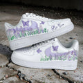 Custom Air Force 1 Lavender Butterfly Floral Sneakers, Hand Painted AF1 Shoes, Personalized Purple Flower Shoes